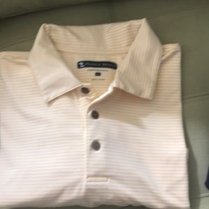 Men’s Pebble Beach Golf Polo Short Sleeve and Horizontal Pinstripe Size L